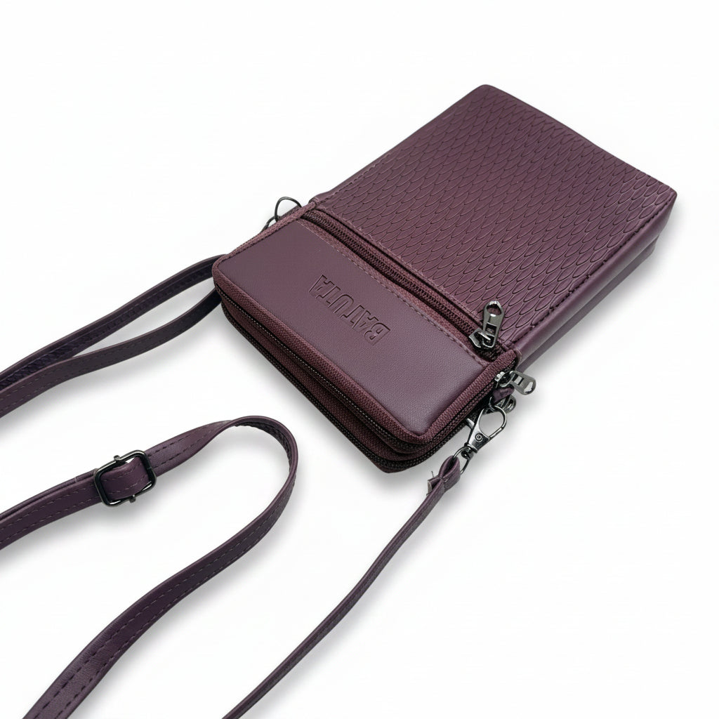 BATUTA HUB Women Crossbody Sling Bag | Premium PU Leather Small Size Bag for Girls & Ladies | Adjustable Strap | Multiple Zipper Pockets | Lightweight Daily Use Purse