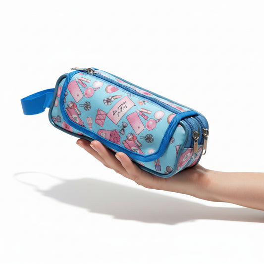 BATUTA HUB Large Size Pencil Case Holder Pouch Pen Bag Marker Stationary Pouch Case 3 Zipper Stationery Case Pen Holde Pencil Pouch