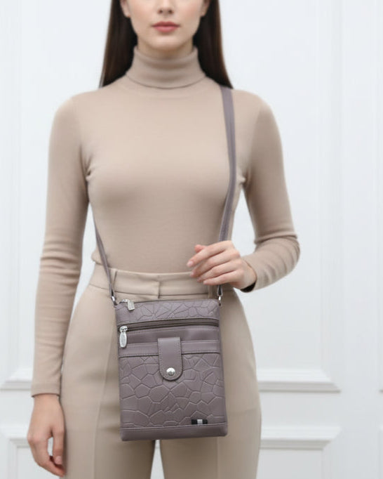 Women Crossbody Sling Bag | Premium PU Leather Small Side Bag for Girls & Ladies | Adjustable Strap | Multiple Zipper Pockets | Lightweight Daily Use Purse