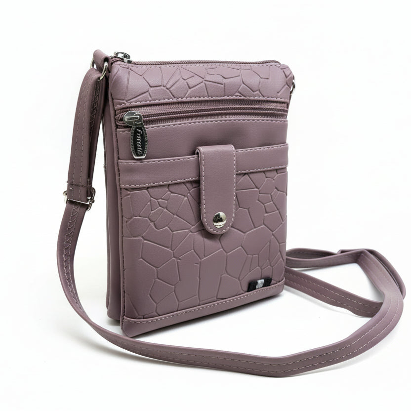 Women Crossbody Sling Bag | Premium PU Leather Small Side Bag for Girls & Ladies | Adjustable Strap | Multiple Zipper Pockets | Lightweight Daily Use Purse