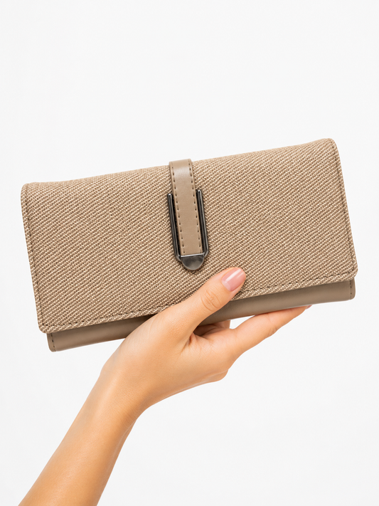 BATUTA HUB Women’s Premium Textured Leatherette Clutch Wallet | Long Ladies Purse with Multiple Card Slots, Zip Pocket & Magnetic Closure | Stylish Wallet for Women