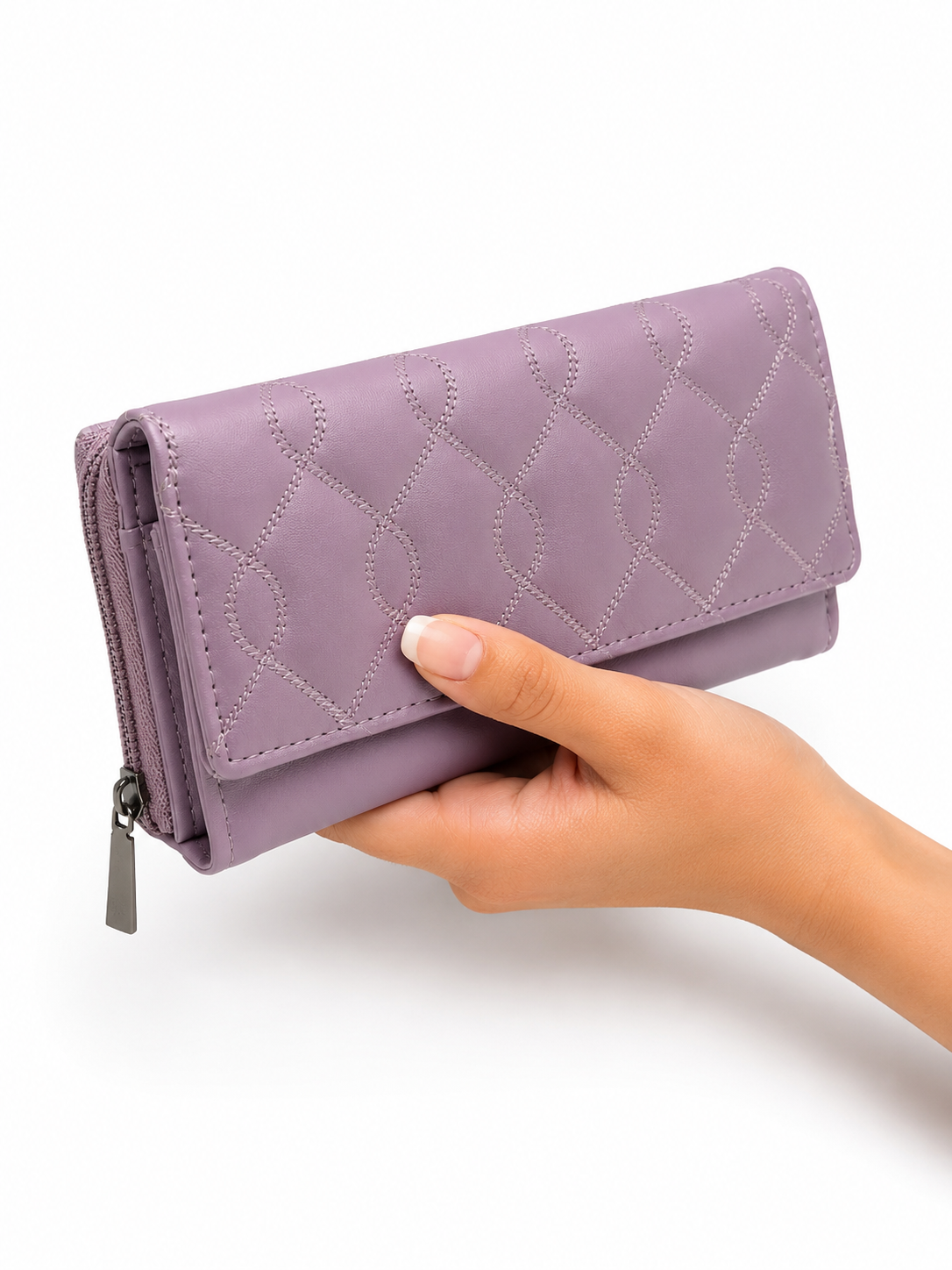BATUTA Women’s Long Wallet | PU Leather Clutch Wallet for Women | 2 Zip | Multiple Card Slots | Cash & Mobile Holder