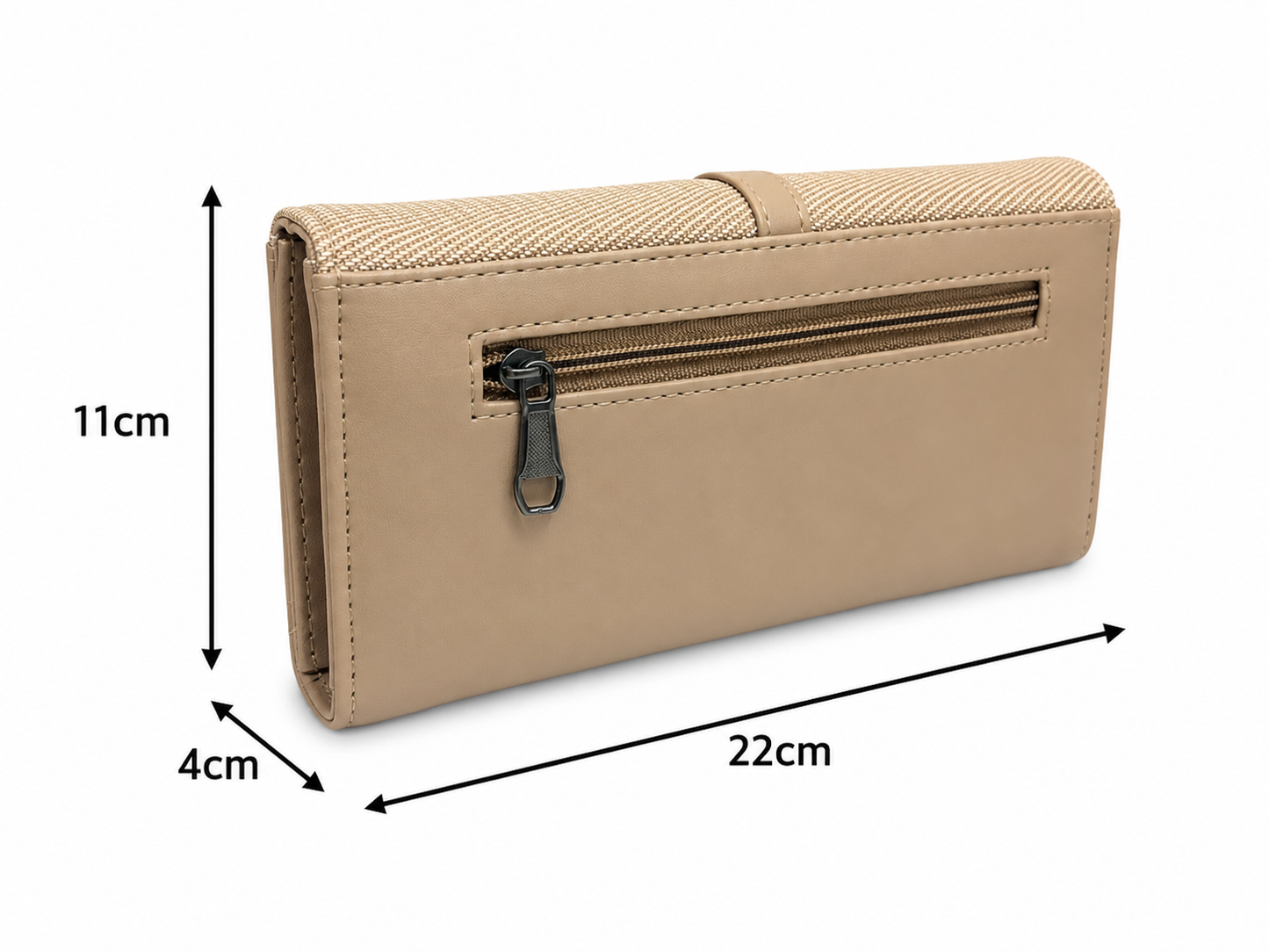 BATUTA HUB Women’s Premium Textured Leatherette Clutch Wallet | Long Ladies Purse with Multiple Card Slots, Zip Pocket & Magnetic Closure | Stylish Wallet for Women