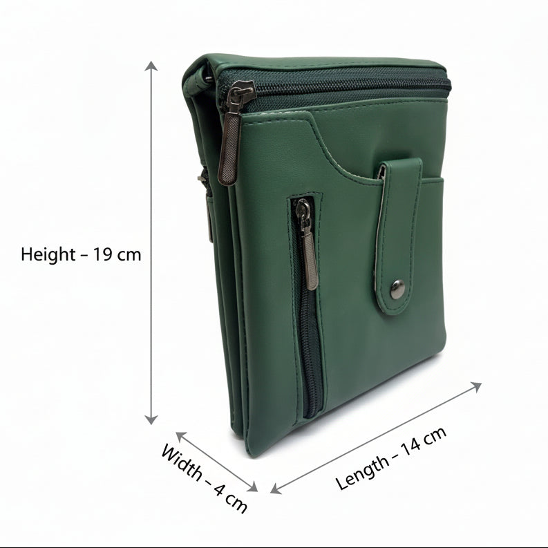 BATUTA HUB Women Crossbody Sling Bag | Premium PU Leather Small Side Bag for Girls & Ladies | Adjustable Strap | Multiple Zipper Pockets | Lightweight Daily Use Purse