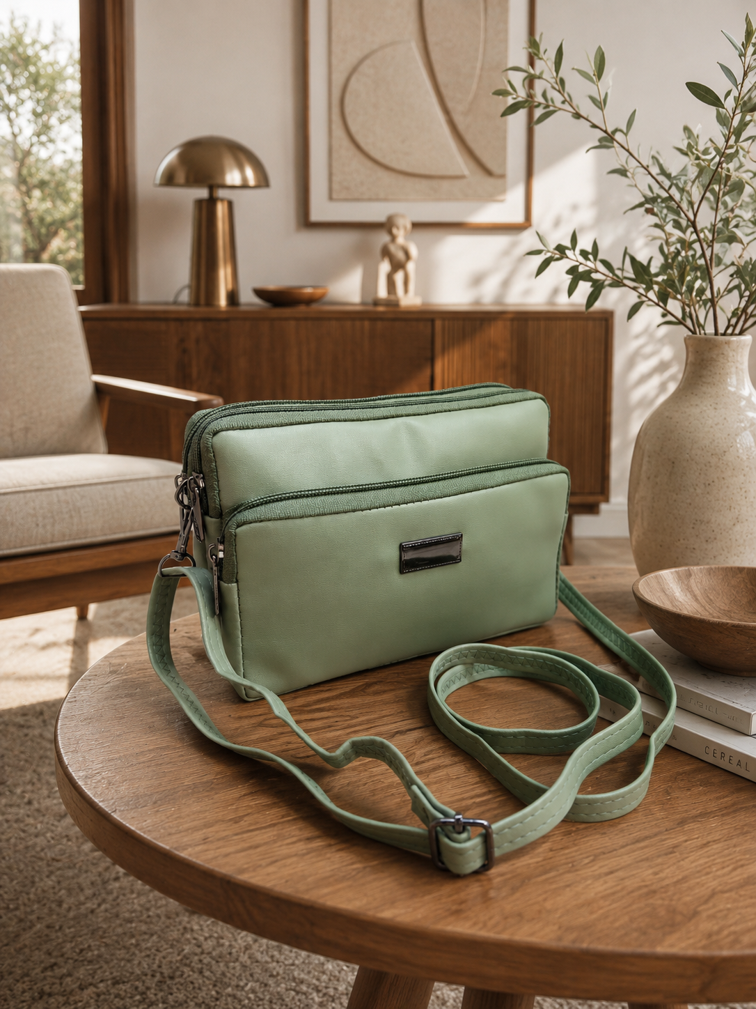 Women's Premium Crossbody Sling Bag | Triple Zip | Spacious Everyday Shoulder Bag