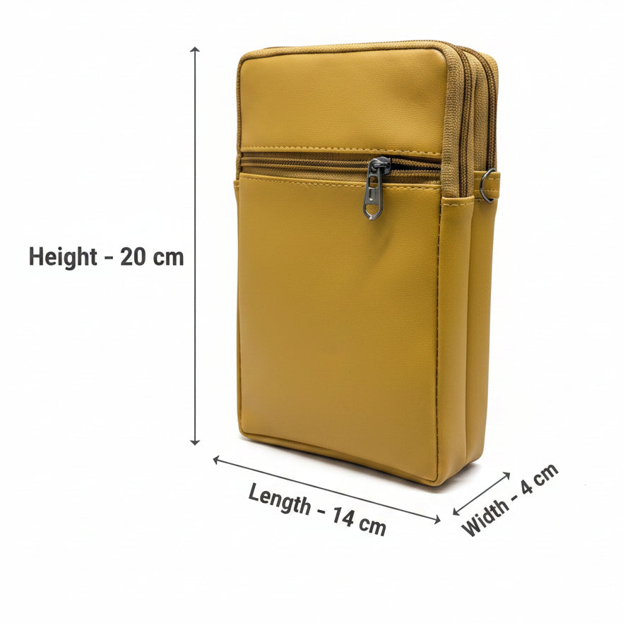 BATUTA HUB Women Crossbody Sling Bag | Premium PU Leather Small Size Bag for Girls & Ladies | Adjustable Strap | Multiple Zipper Pockets | Lightweight Daily Use Purse