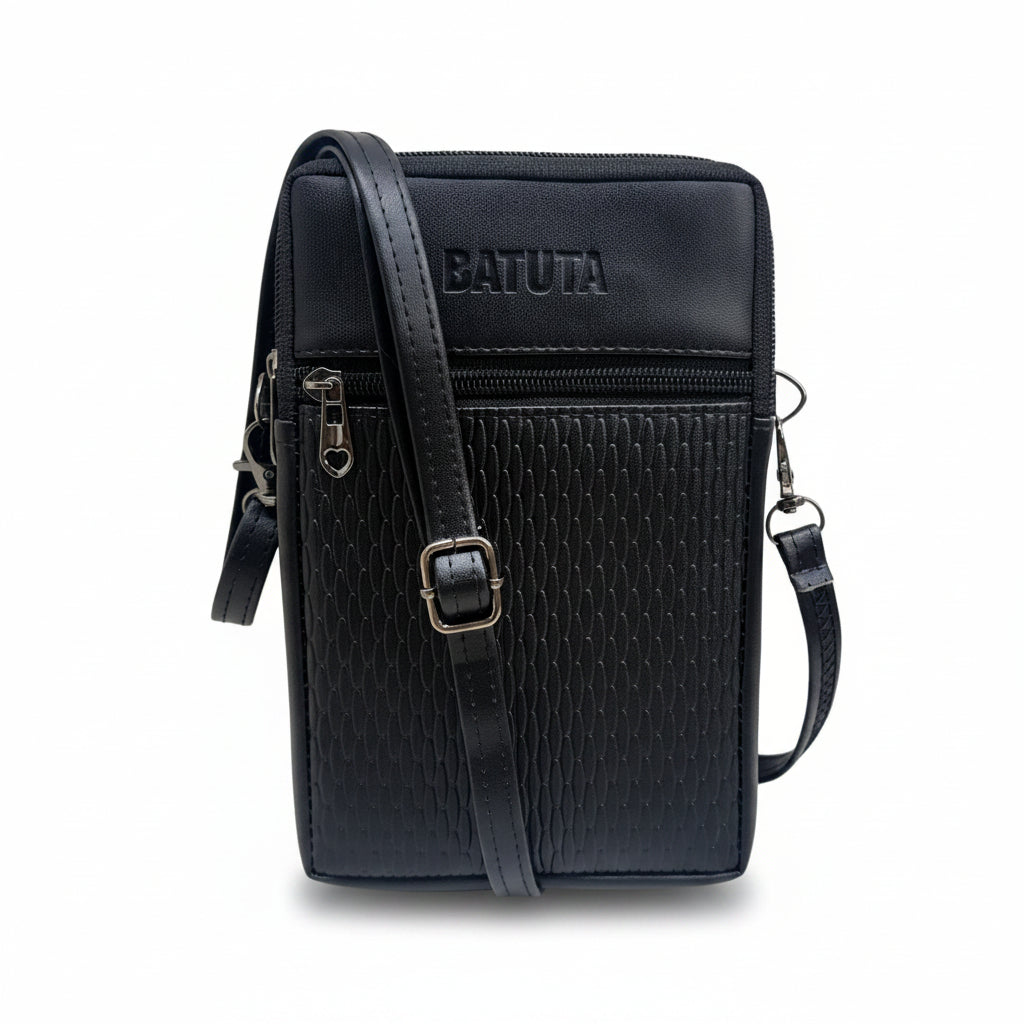 BATUTA HUB Women Crossbody Sling Bag | Premium PU Leather Small Size Bag for Girls & Ladies | Adjustable Strap | Multiple Zipper Pockets | Lightweight Daily Use Purse