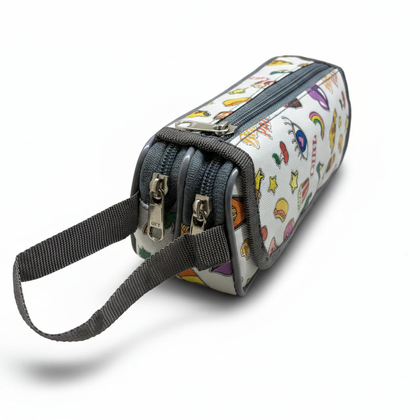 BATUTA HUB Large Size Pencil Case Holder Pouch Pen Bag Marker Stationary Pouch Case 3 Zipper Stationery Case Pen Holde Pencil Pouch