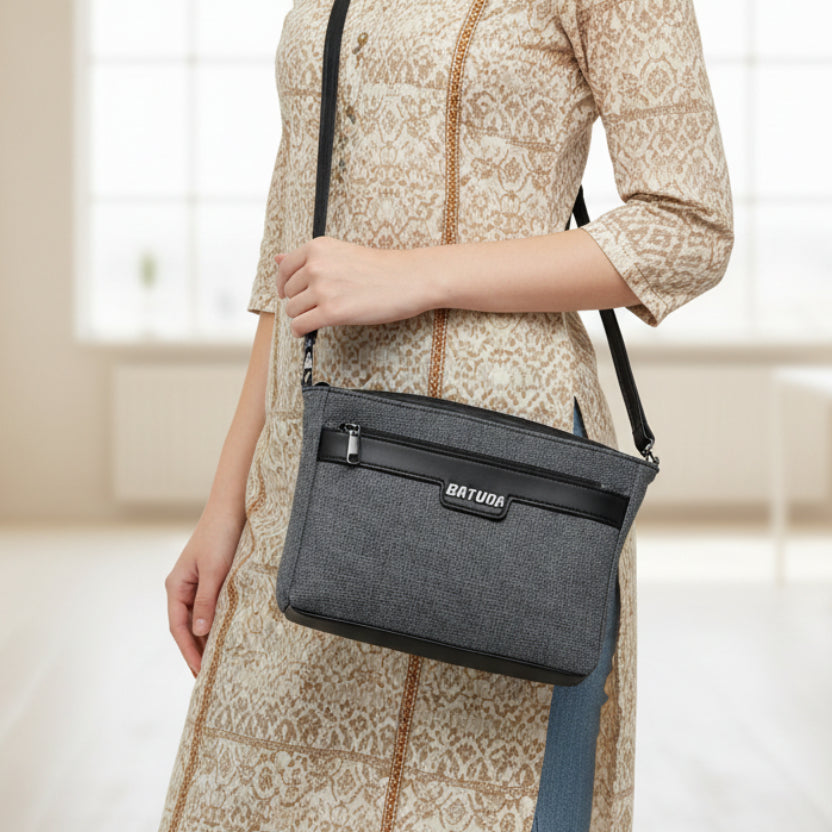 BATUTA HUB Women Crossbody Sling Bag | Premium PU Leather Small Side Bag for Girls & Ladies | Adjustable Strap | Multiple Zipper Pockets | Lightweight Daily Use Purse