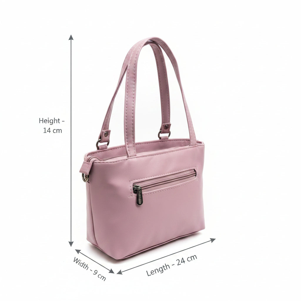 Women Stylish PU Leather Handbag | Small Tote Bag for Daily Use | Zipper Closure Hand Purse for Girls & Women