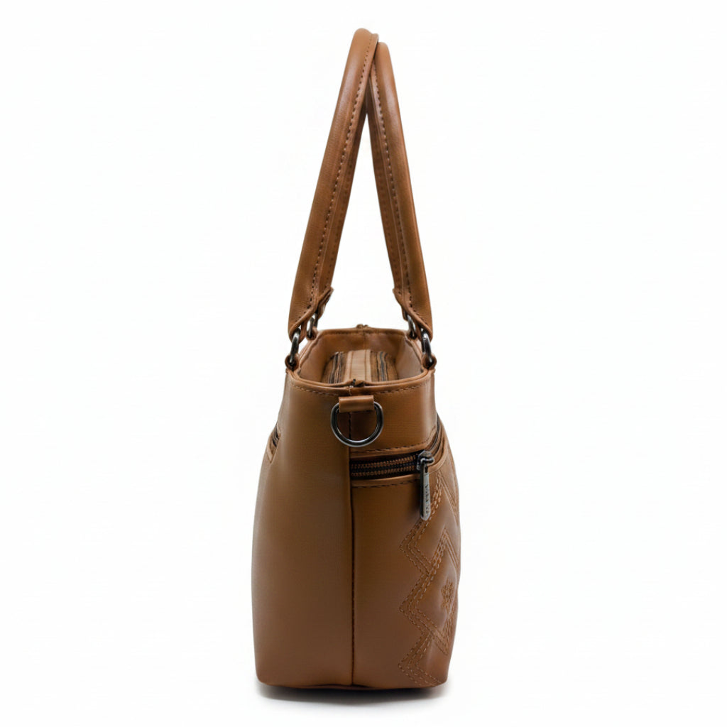 Women Stylish PU Leather Handbag | Small Tote Bag for Daily Use | Zipper Closure Hand Purse for Girls & Women