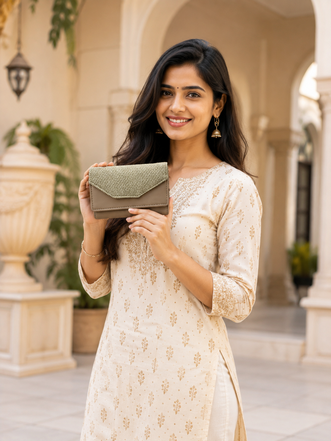 BATUTA Women Bi-Fold PU Leather Wallet | Card Holder | Coin Pocket | Compact Ladies Wallet | Olive Grey