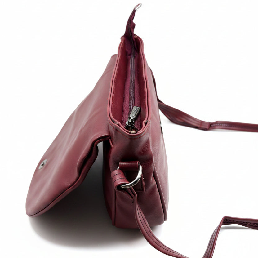 Elegant Flap Closure Crossbody Shoulder Bag with Multiple Compartments