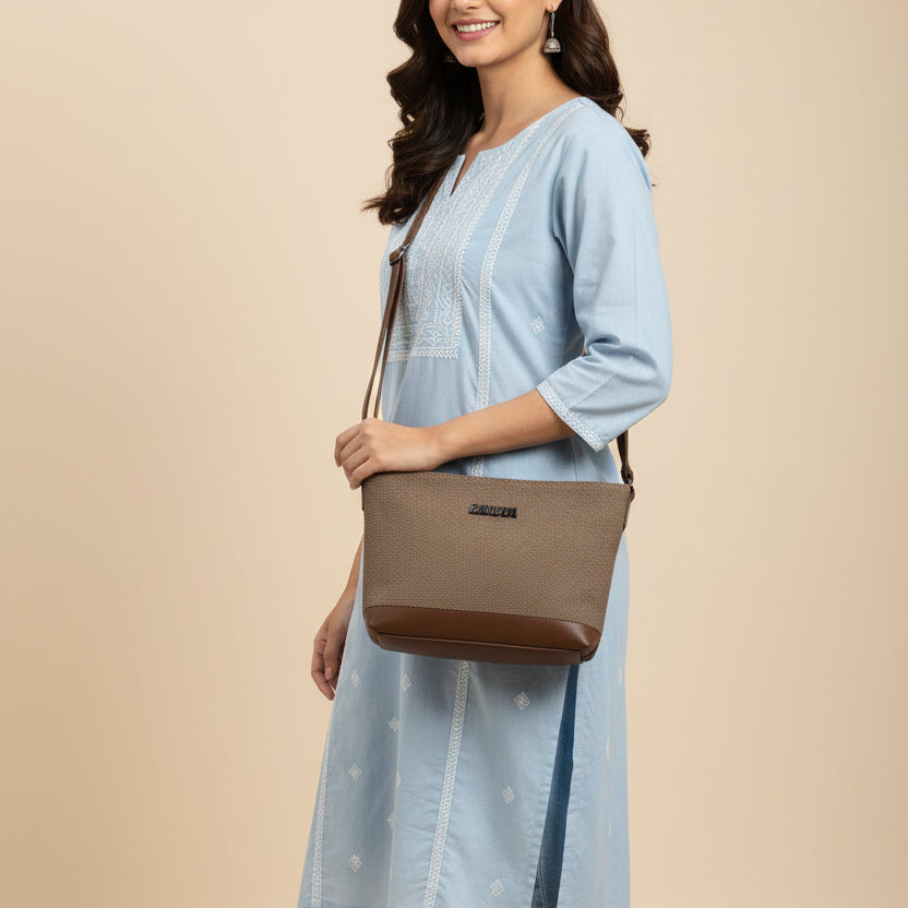 BATUTA HUB Women Crossbody Sling Bag | Premium PU Leather Small Side Bag for Girls & Ladies | Adjustable Strap | Multiple Zipper Pockets | Lightweight Daily Use Purse