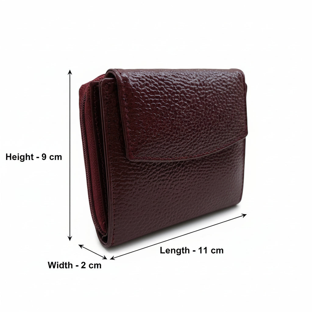 BATUTA Genuine Leather Ladies Wallet for Woman with 8 Card Slots - Clutch Purse for Girl, Wallet for  Ladies Stylish, Ladies Purse for Women Wallet,