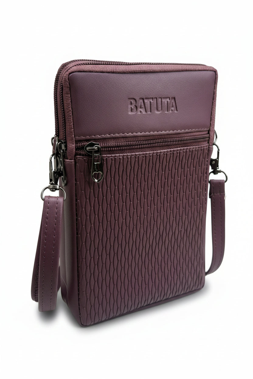 BATUTA HUB Women Crossbody Sling Bag | Premium PU Leather Small Size Bag for Girls & Ladies | Adjustable Strap | Multiple Zipper Pockets | Lightweight Daily Use Purse