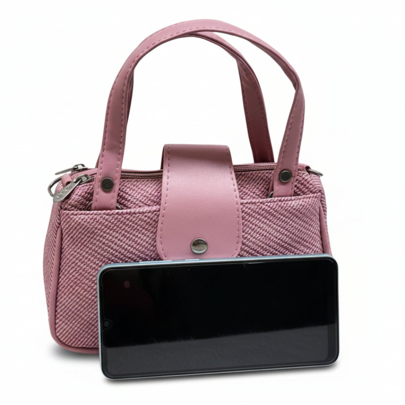 Women Mini Handbag with Sling Strap | Small Stylish Hand Carry Bag | Multi Compartment