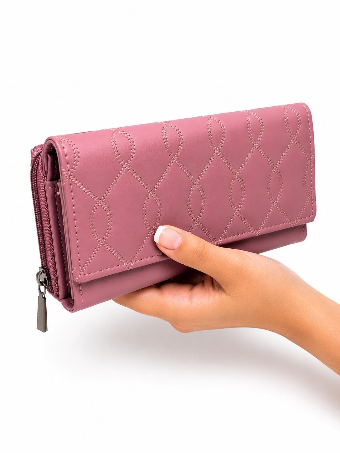 BATUTA Women’s Long Wallet | PU Leather Clutch Wallet for Women | 2 Zip | Multiple Card Slots | Cash & Mobile Holder