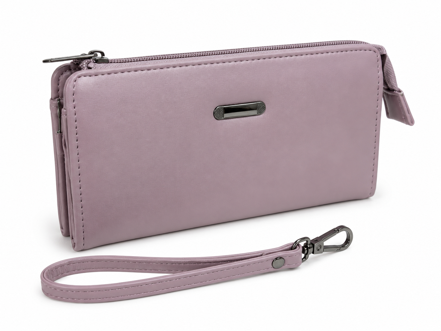 BATUTA Women’s Zip Around Clutch Wallet | PU Leather Ladies Wallet | Multi Compartment Purse with Card Slots, Cash Sections, Coin Pocket & Wrist Strap