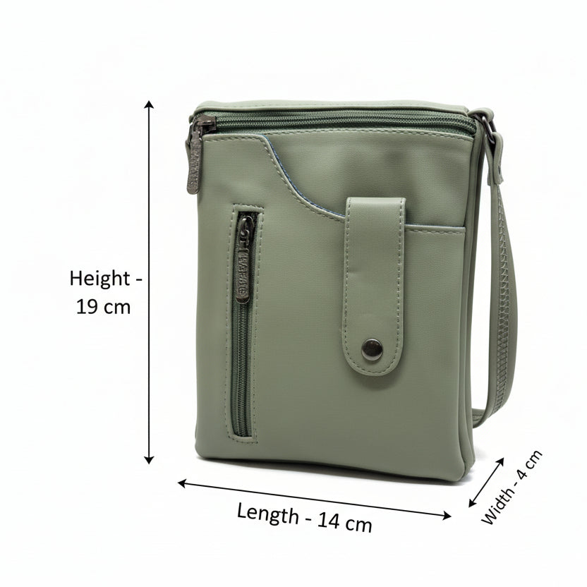 BATUTA HUB Women Crossbody Sling Bag | Premium PU Leather Small Side Bag for Girls & Ladies | Adjustable Strap | Multiple Zipper Pockets | Lightweight Daily Use Purse