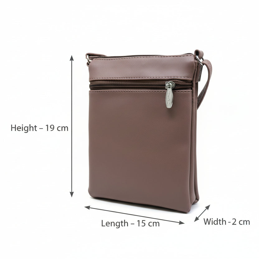 Women Crossbody Sling Bag | Premium PU Leather Small Side Bag for Girls & Ladies | Adjustable Strap | Multiple Zipper Pockets | Lightweight Daily Use Purse