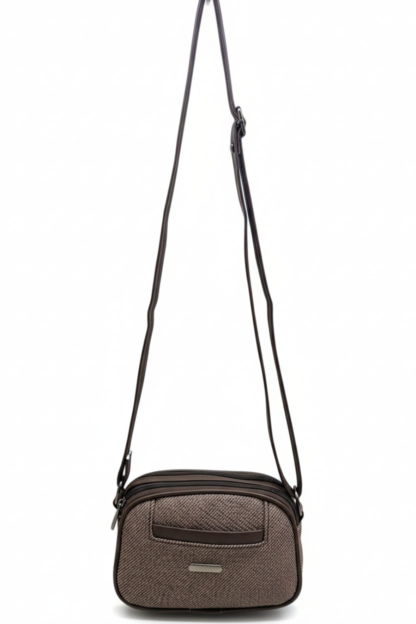 Women Compact Sling Bag | Small Crossbody Shoulder Bag | Multi Pocket | 2 Compartments | Adjustable Strap