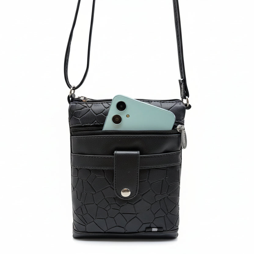 Women Crossbody Sling Bag | Premium PU Leather Small Side Bag for Girls & Ladies | Adjustable Strap | Multiple Zipper Pockets | Lightweight Daily Use Purse