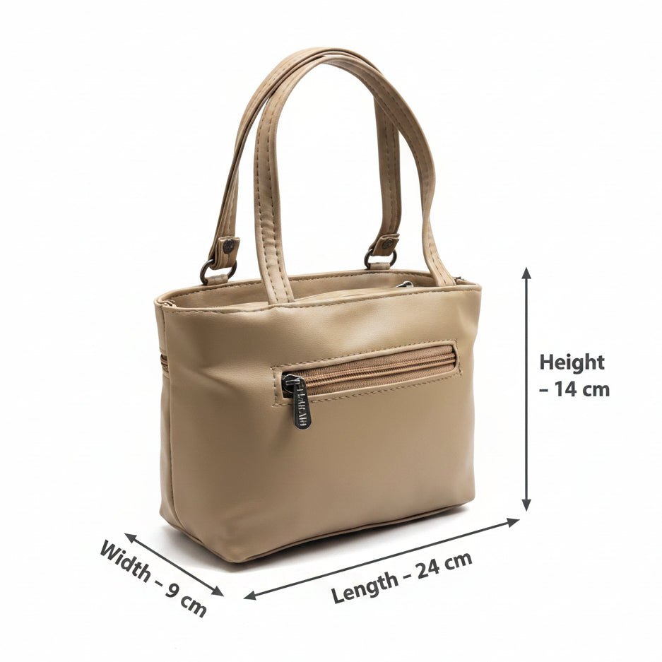 Women Stylish PU Leather Handbag | Small Tote Bag for Daily Use | Zipper Closure Hand Purse for Girls & Women