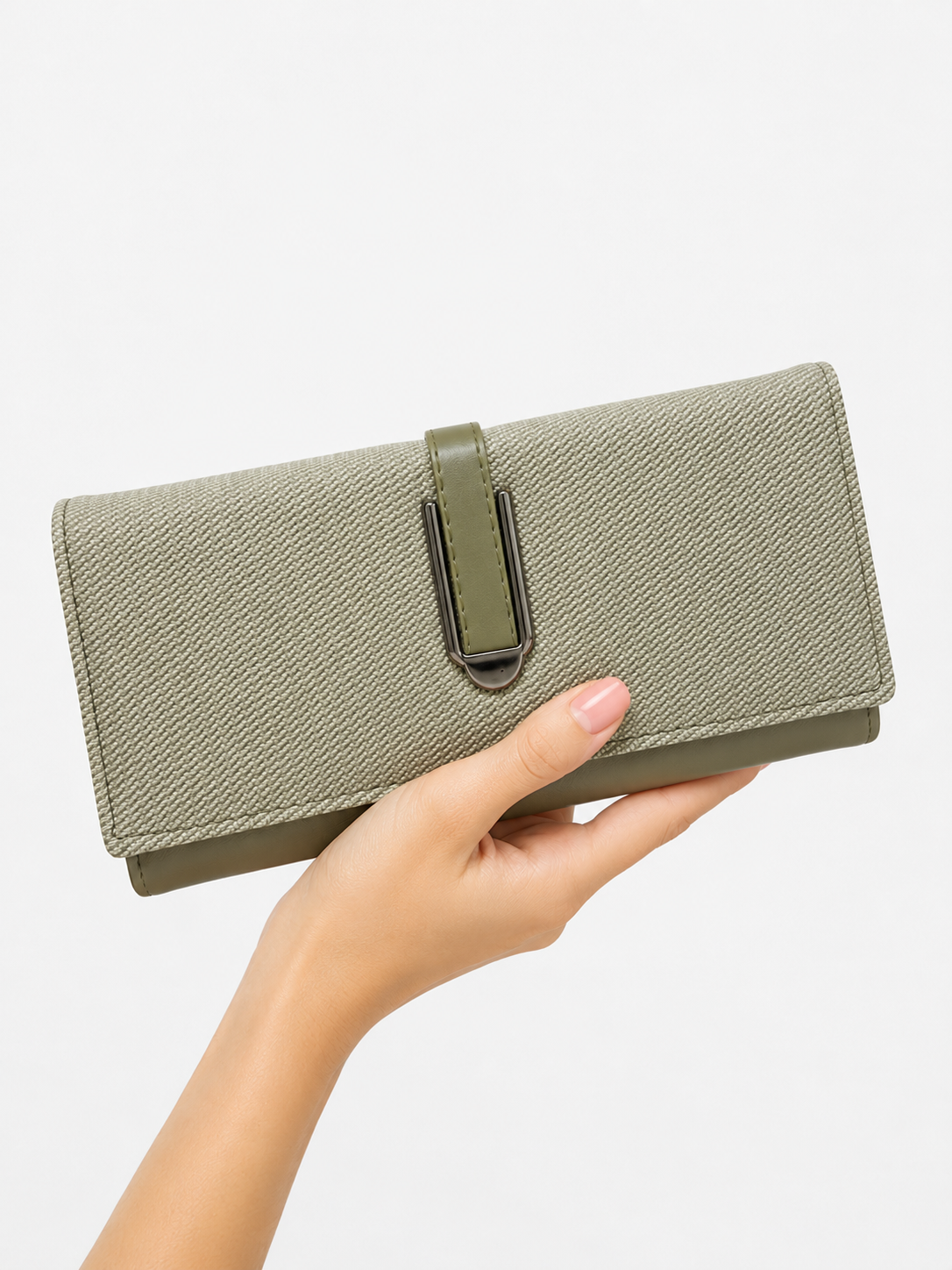 BATUTA HUB Women’s Premium Textured Leatherette Clutch Wallet | Long Ladies Purse with Multiple Card Slots, Zip Pocket & Magnetic Closure | Stylish Wallet for Women