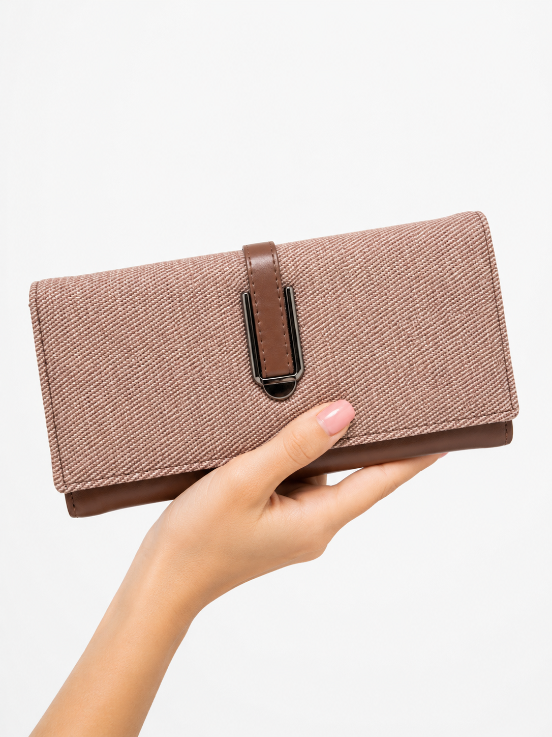 BATUTA HUB Women’s Premium Textured Leatherette Clutch Wallet | Long Ladies Purse with Multiple Card Slots, Zip Pocket & Magnetic Closure | Stylish Wallet for Women