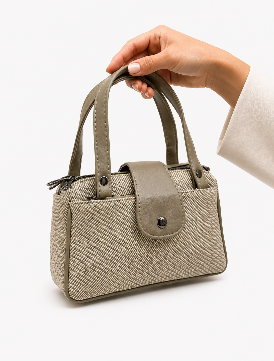 Women’s Stylish Handbag with Detachable Sling Strap | Multi-Pocket Casual Tote Bag for Daily Use