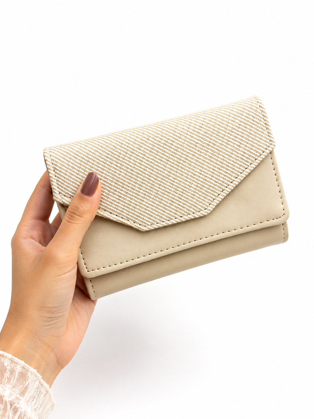 BATUTA Women Bi-Fold PU Leather Wallet | Card Holder | Coin Pocket | Compact Ladies Wallet | Olive Grey