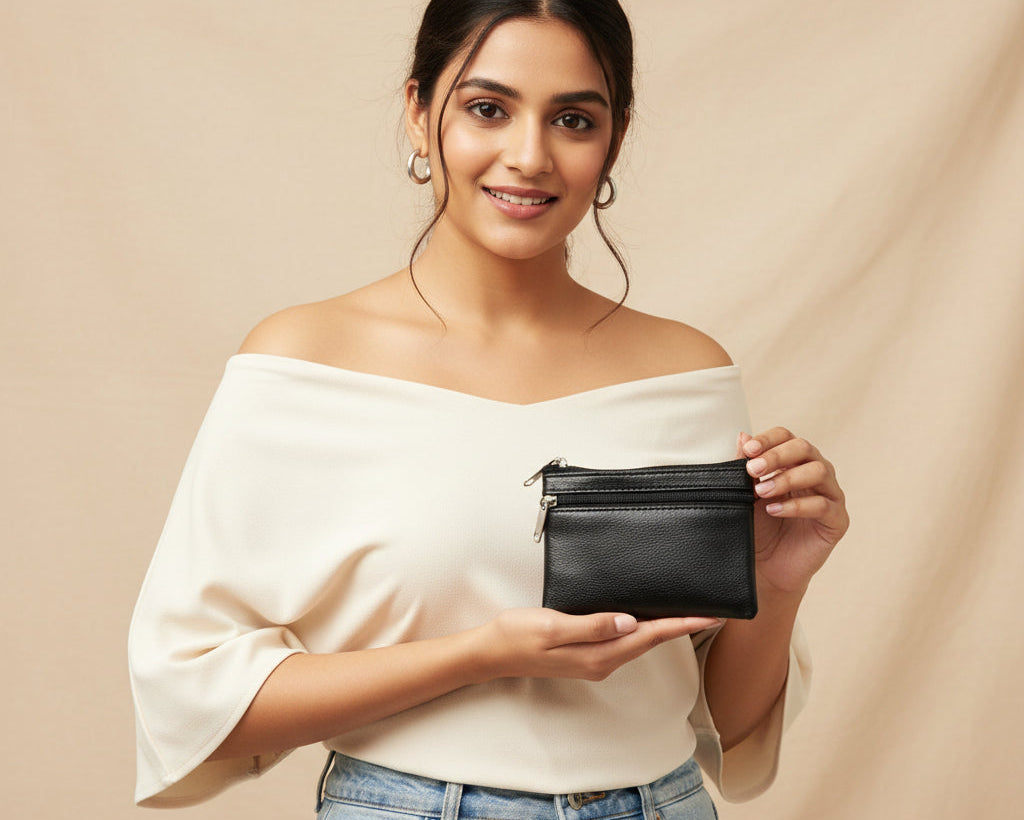 Coin Purse PU Leather Organiser Card Holder Pouch Case Wallets Blouse Purse for Women and Girls Pack of one