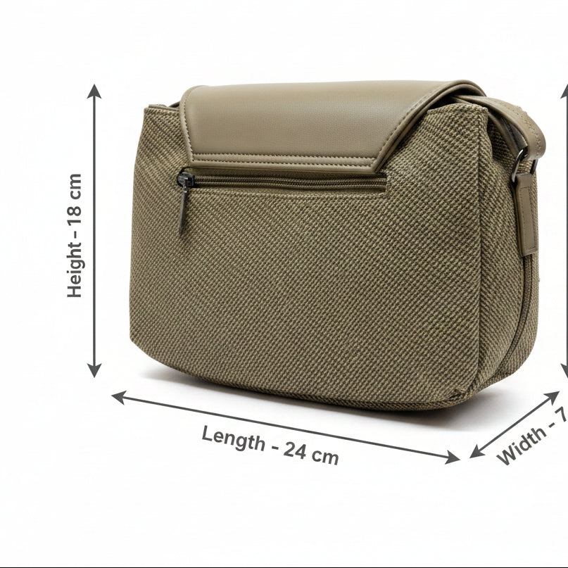 Women’s Stylish Textured Sling Bag | Crossbody Shoulder Bag with Magnetic Flap Closure | Multi-Compartment Everyday Handbag