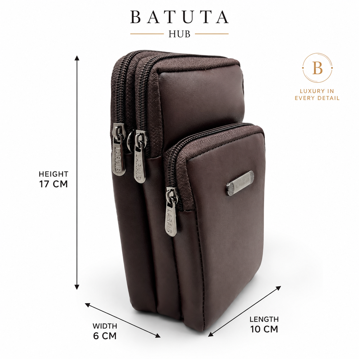 BATUTA HUB Women’s Mobile Sling Bag | Multi Pocket Crossbody Bag | 3 Zip Compartments | Adjustable Shoulder Strap Compact Travel Organizer Purse for Daily Use