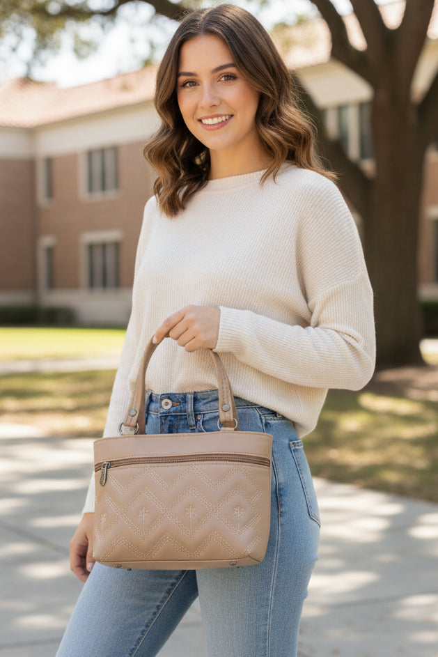 Women Stylish PU Leather Handbag | Small Tote Bag for Daily Use | Zipper Closure Hand Purse for Girls & Women