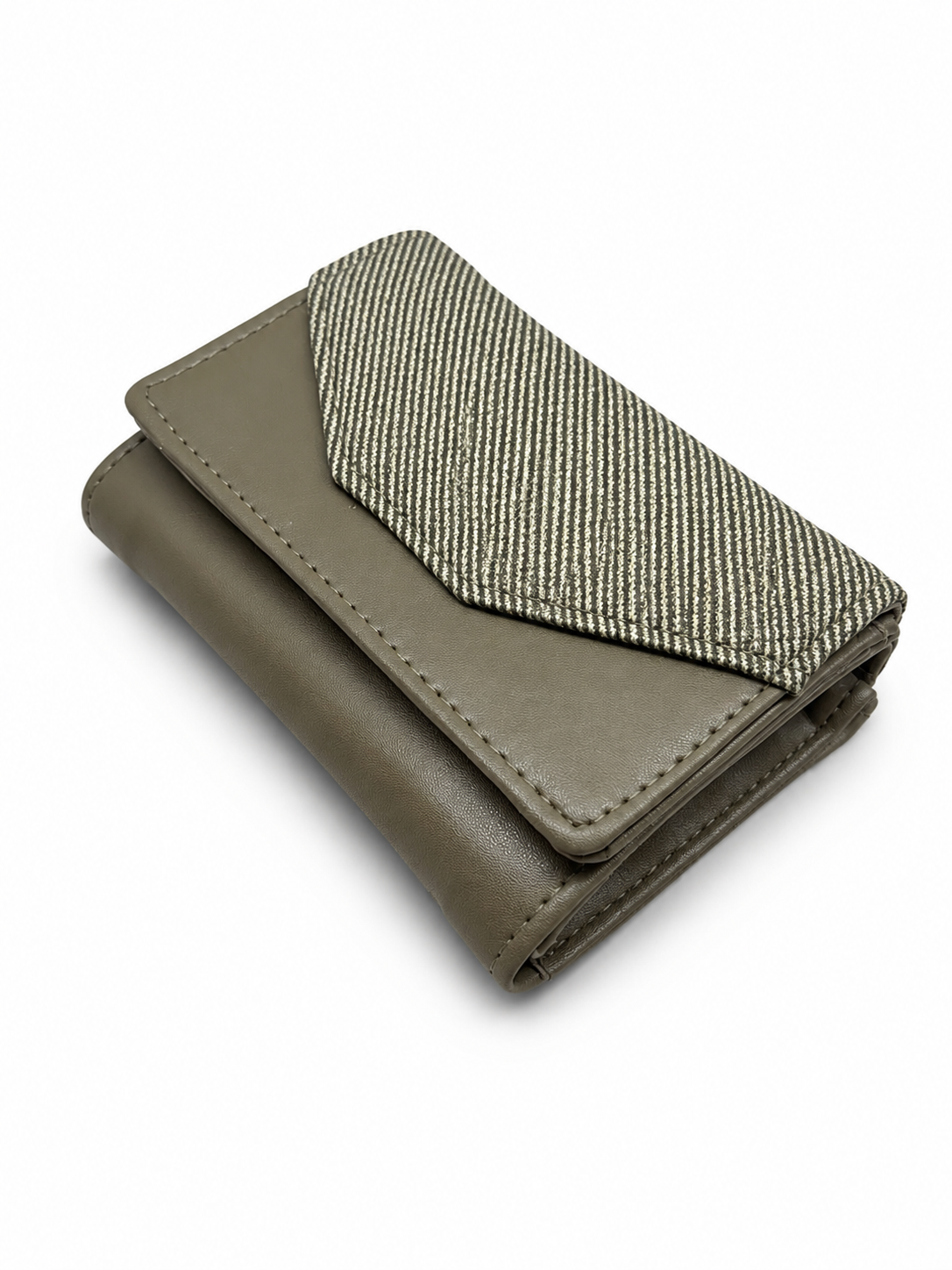 BATUTA Women Bi-Fold PU Leather Wallet | Card Holder | Coin Pocket | Compact Ladies Wallet | Olive Grey