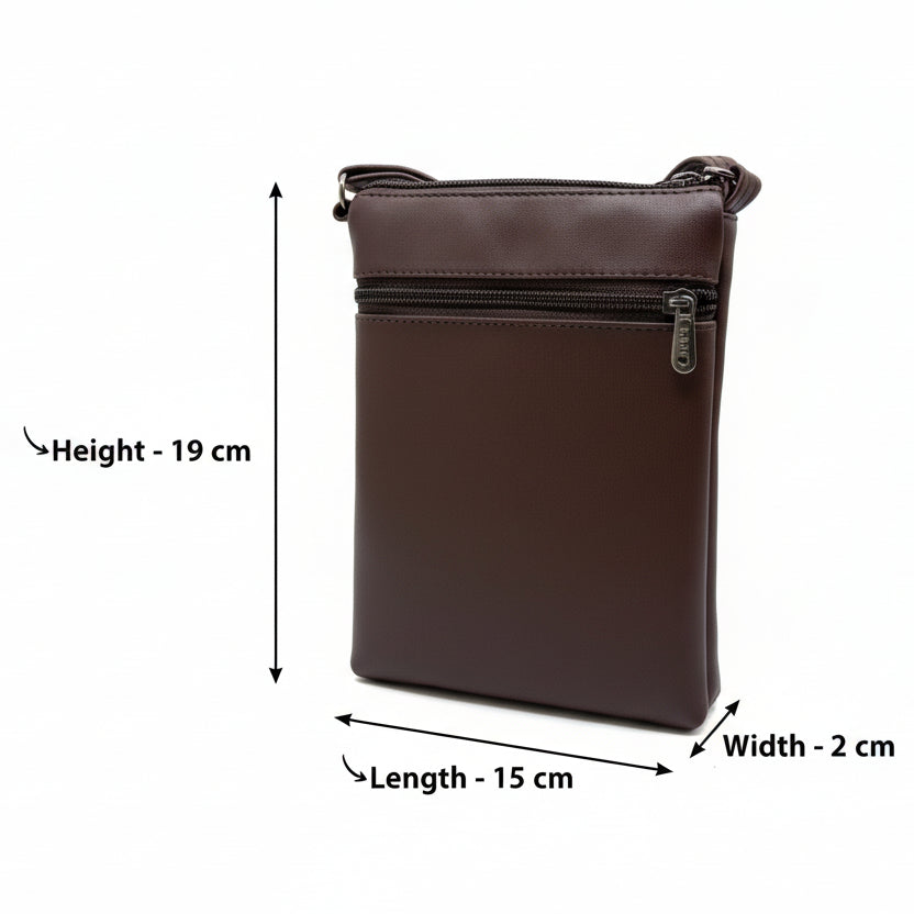 Women Crossbody Sling Bag | Premium PU Leather Small Side Bag for Girls & Ladies | Adjustable Strap | Multiple Zipper Pockets | Lightweight Daily Use Purse