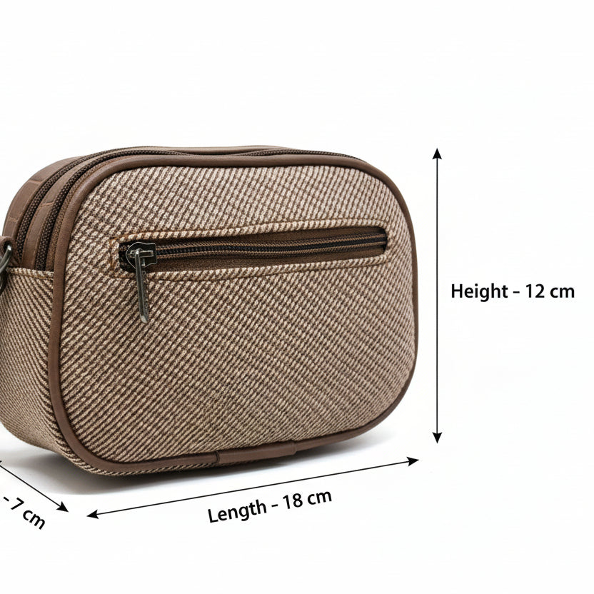 Women Compact Sling Bag | Small Crossbody Shoulder Bag | Multi Pocket | 2 Compartments | Adjustable Strap