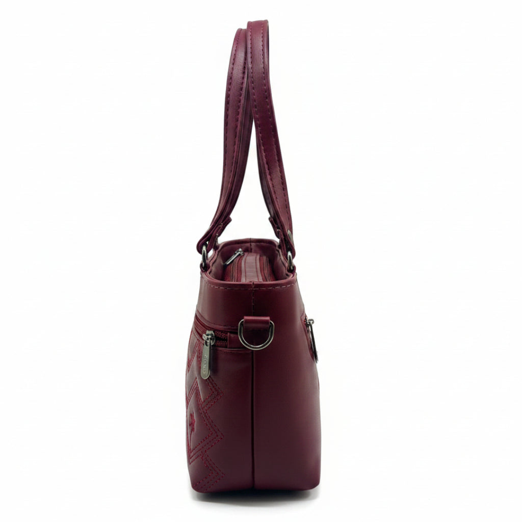 Women Stylish PU Leather Handbag | Small Tote Bag for Daily Use | Zipper Closure Hand Purse for Girls & Women