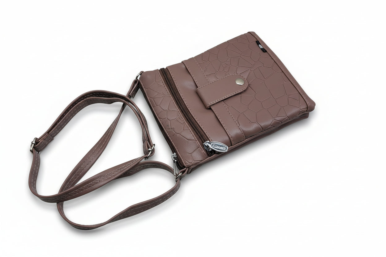 Women Crossbody Sling Bag | Premium PU Leather Small Side Bag for Girls & Ladies | Adjustable Strap | Multiple Zipper Pockets | Lightweight Daily Use Purse