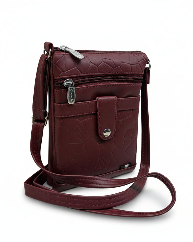 Women Crossbody Sling Bag | Premium PU Leather Small Side Bag for Girls & Ladies | Adjustable Strap | Multiple Zipper Pockets | Lightweight Daily Use Purse