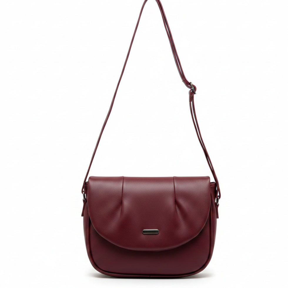 Elegant Flap Closure Crossbody Shoulder Bag with Multiple Compartments