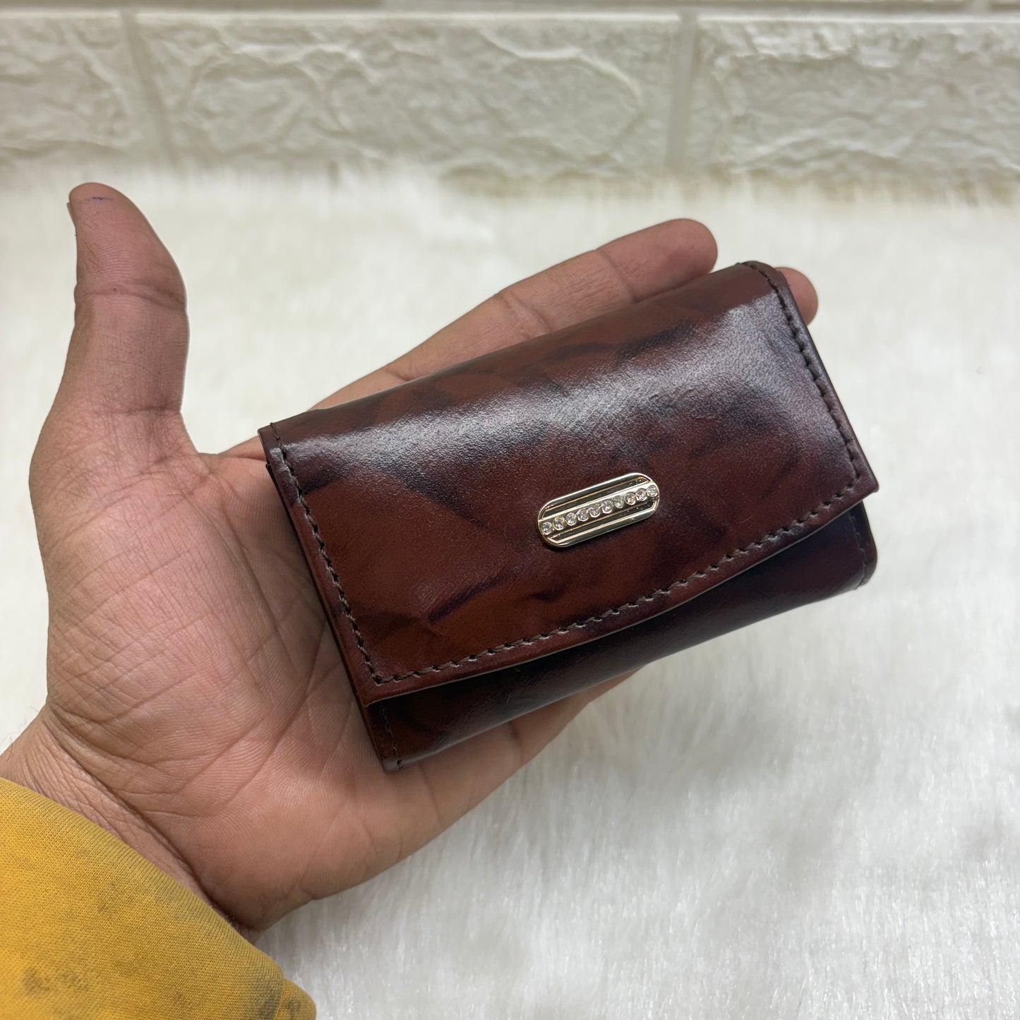 BATUTA HUB Premium Genuine Leather Coin Purse, Brown Compact Card Holder Wallet  Small Handcrafted Money Pouch for Women (Tan)