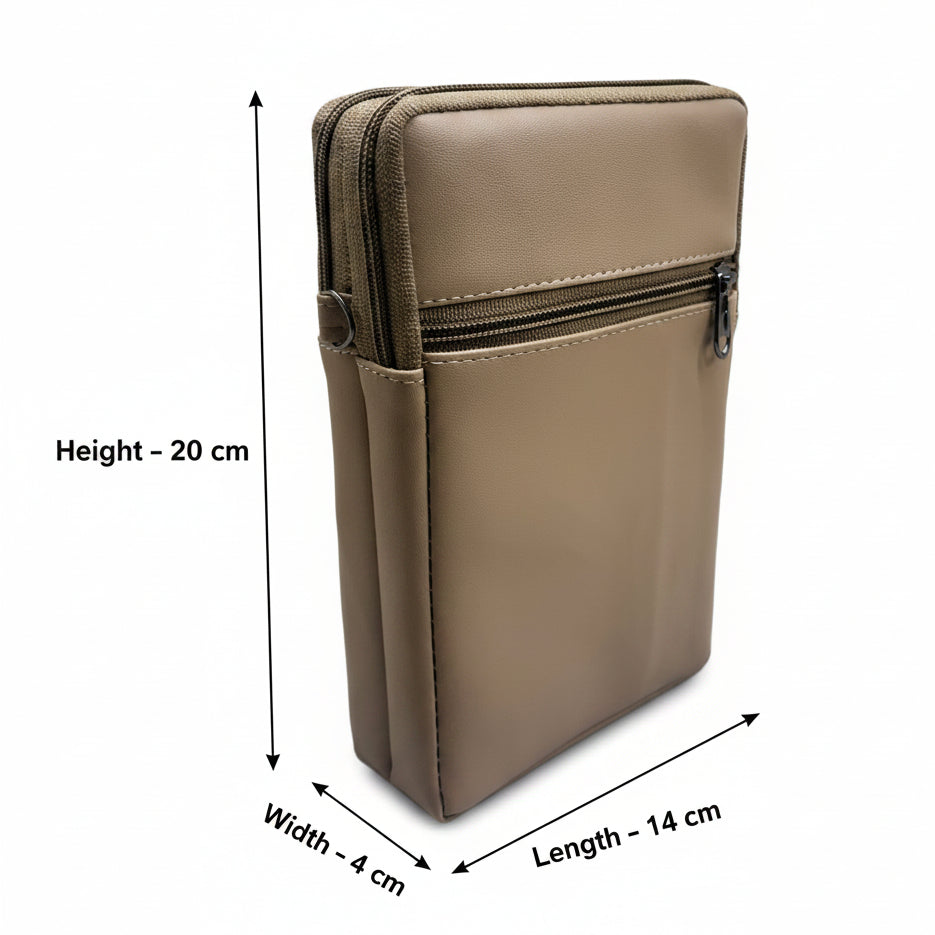 BATUTA HUB Women Crossbody Sling Bag | Premium PU Leather Small Size Bag for Girls & Ladies | Adjustable Strap | Multiple Zipper Pockets | Lightweight Daily Use Purse