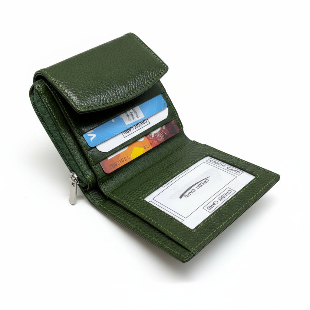 BATUTA Genuine Leather Ladies Wallet for Woman with 8 Card Slots - Clutch Purse for Girl, Wallet for  Ladies Stylish, Ladies Purse for Women Wallet,