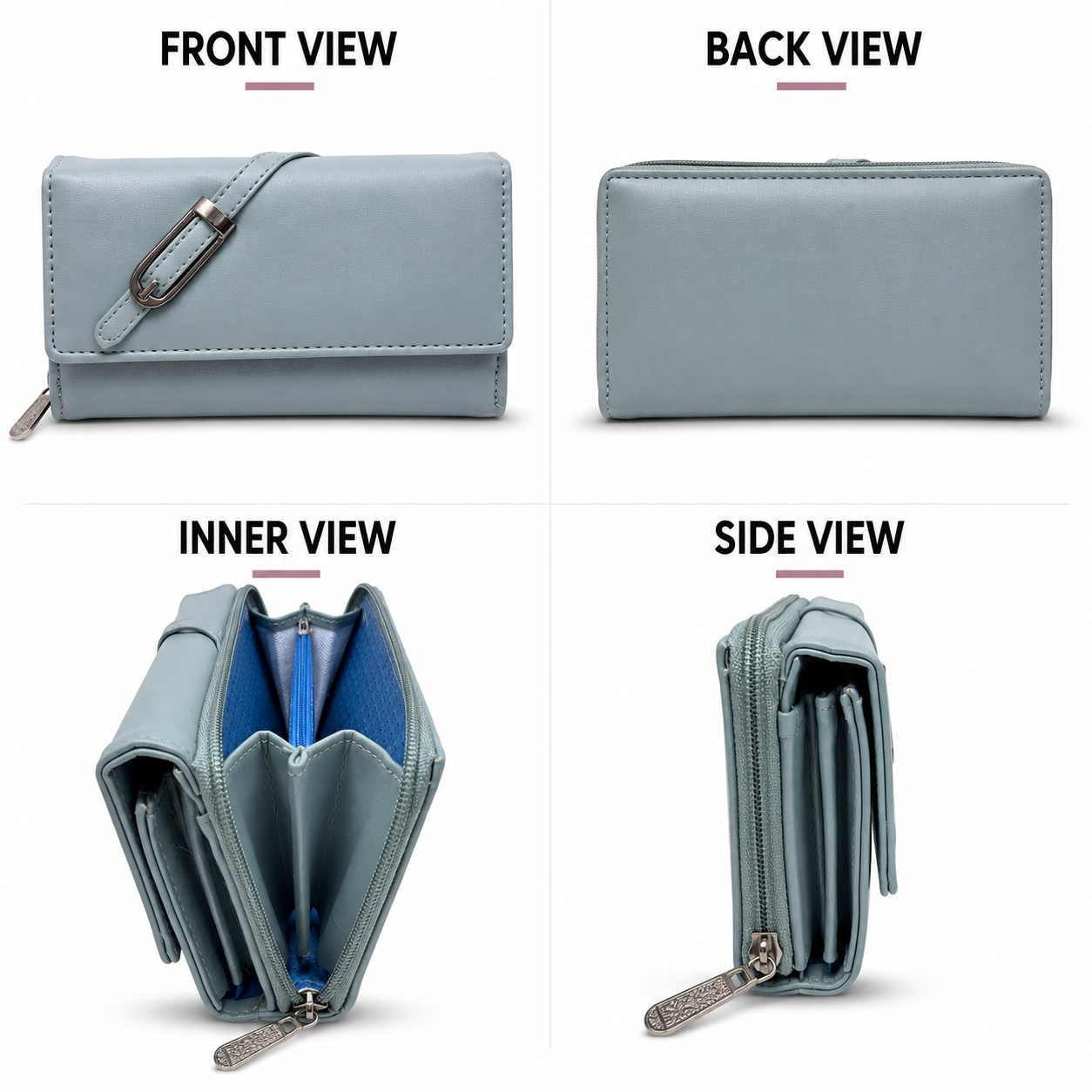 BATUTA Women’s Premium Long Wallet for Women | PU Leather Clutch Wallet | Multiple Card Slots | Cash & Coin Pocket | Stylish Ladies Purse