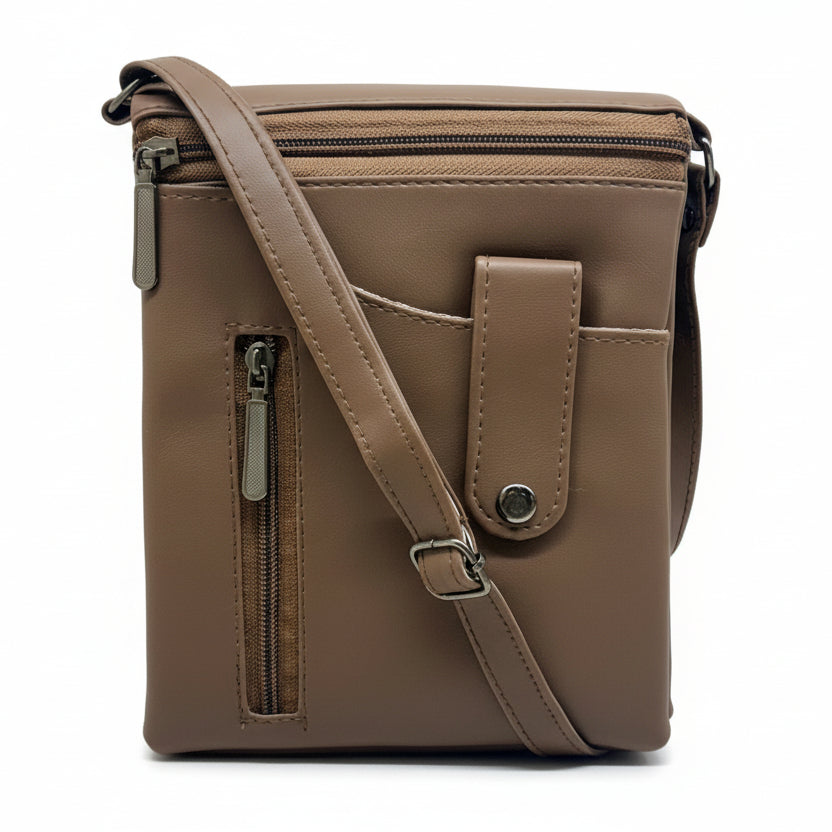 BATUTA HUB Women Crossbody Sling Bag | Premium PU Leather Small Side Bag for Girls & Ladies | Adjustable Strap | Multiple Zipper Pockets | Lightweight Daily Use Purse