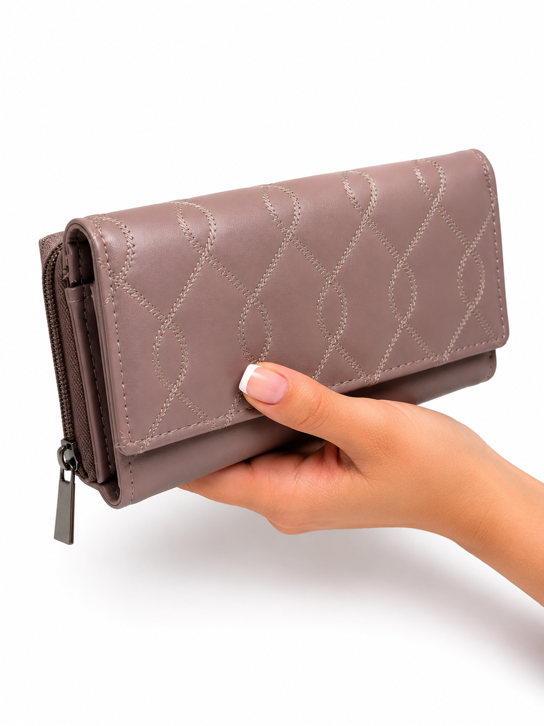 BATUTA Women’s Long Wallet | PU Leather Clutch Wallet for Women | 2 Zip | Multiple Card Slots | Cash & Mobile Holder