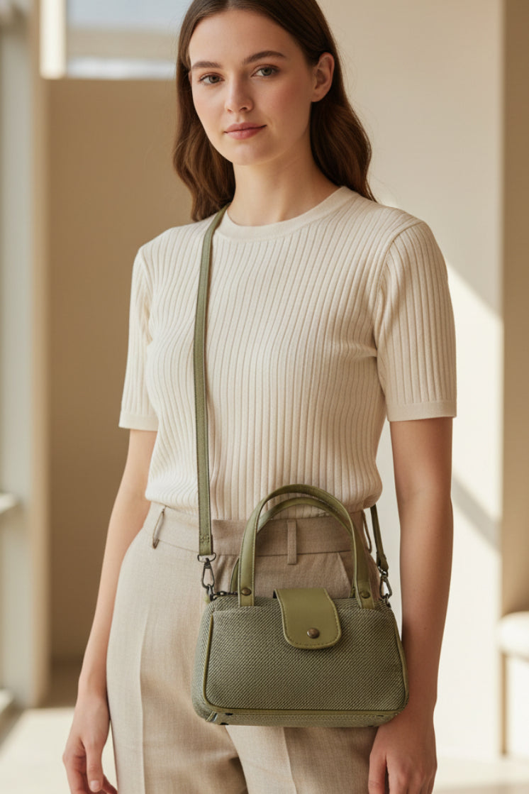Women Mini Handbag with Sling Strap | Small Stylish Hand Carry Bag | Multi Compartment